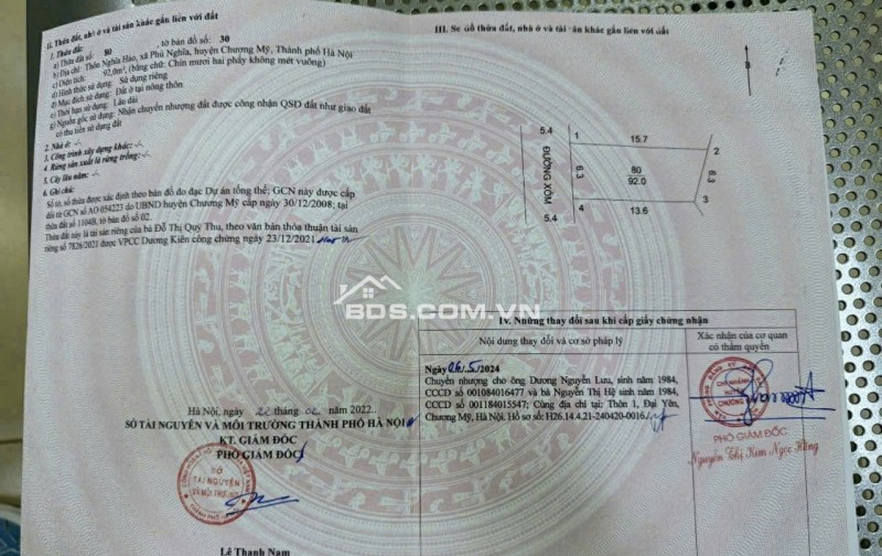 Bán đất Nghĩa Hảo Phú Nghĩa, 4 tỷ, 92 m2, Cách ql6 chỉ 200m